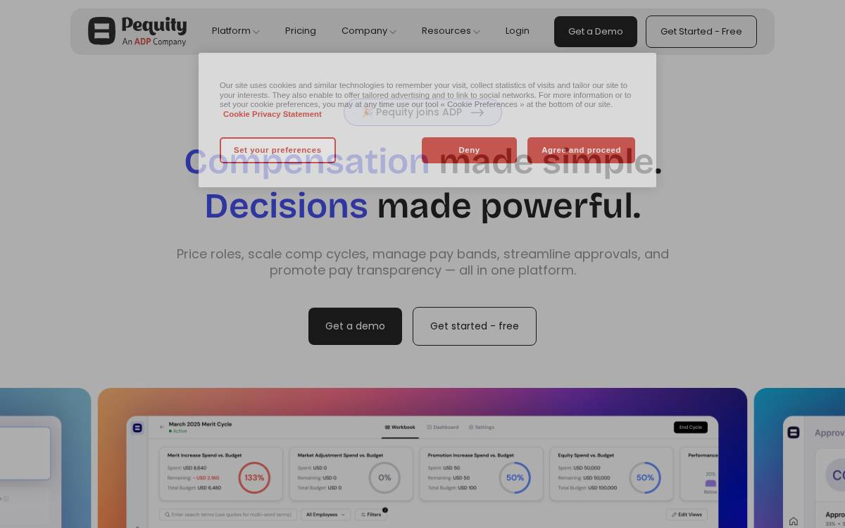 Pequity website preview