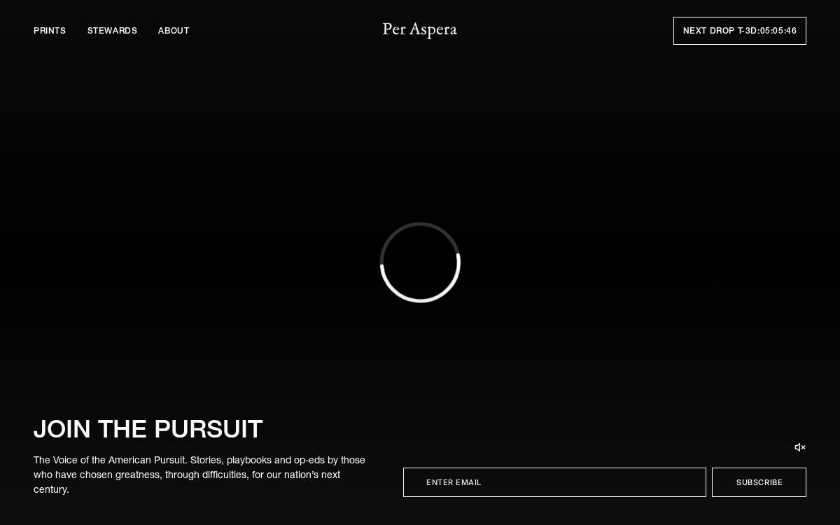 Per Aspera website preview