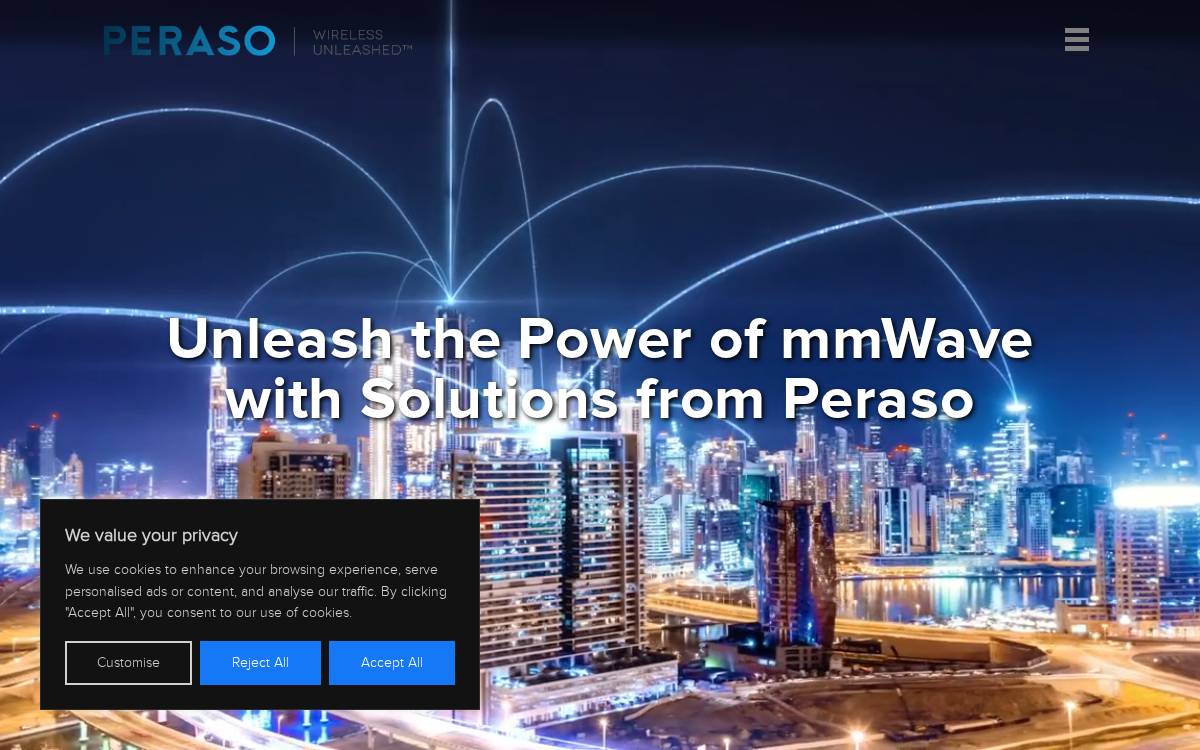 Peraso website preview