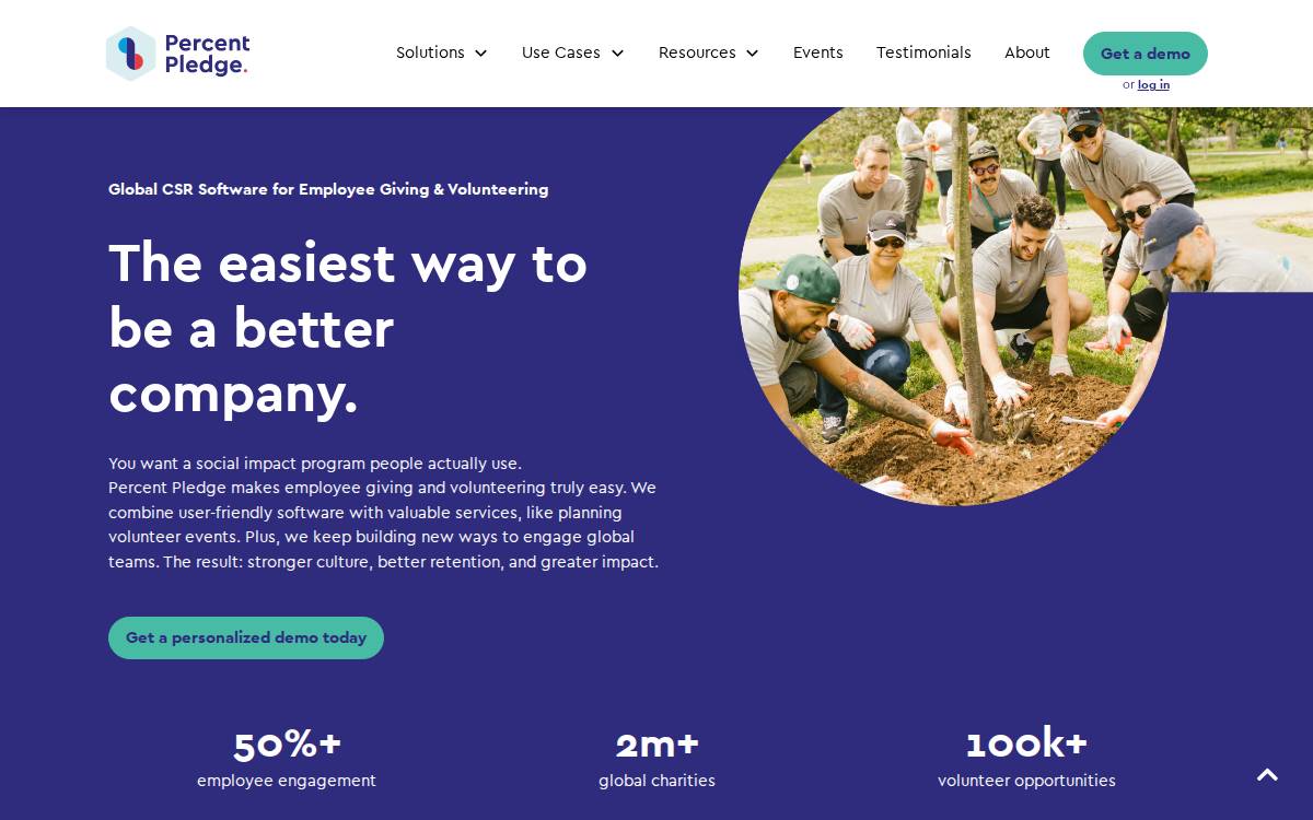 Percent Pledge website preview