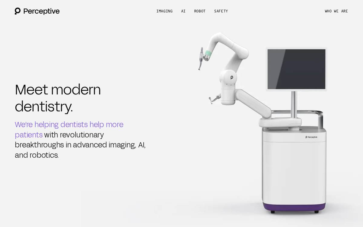 Perceptive Technologies website preview