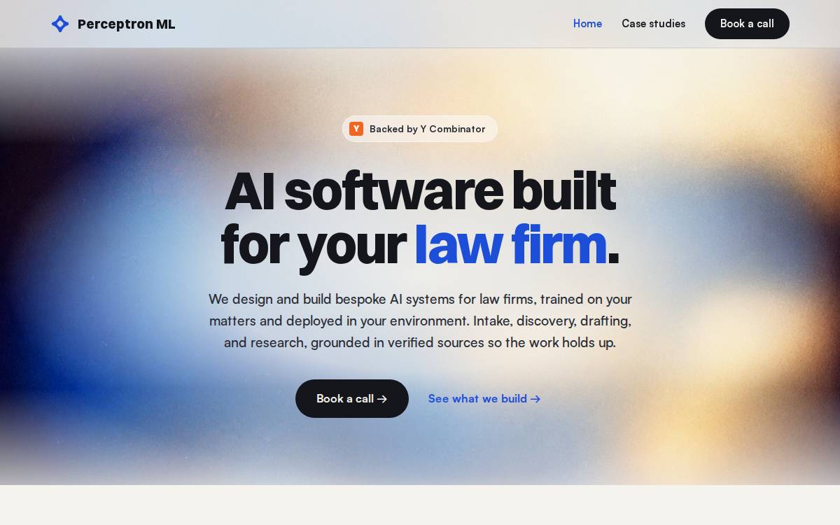 Perceptron ML website preview