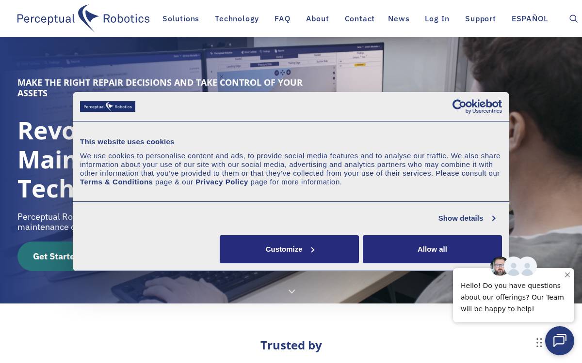 Perceptual Robotics website preview