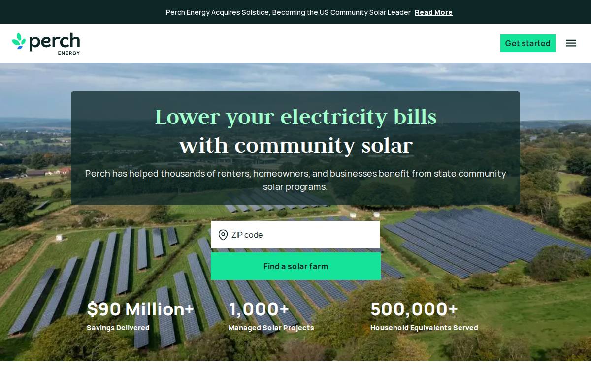 Perch Energy website preview