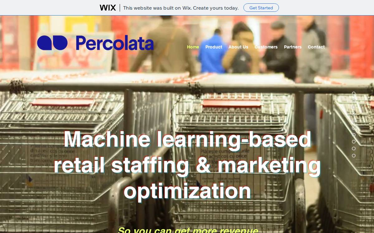 Percolata website preview