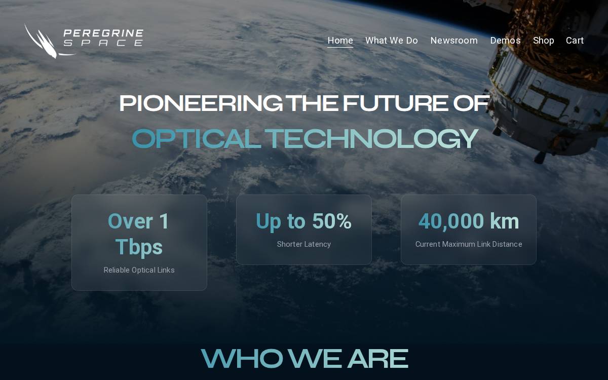 Peregrine Space website preview