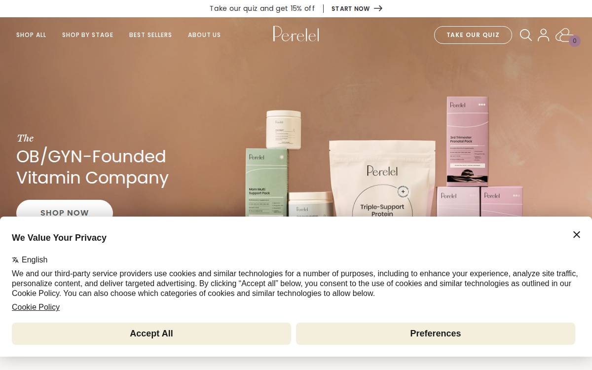 Perelel website preview