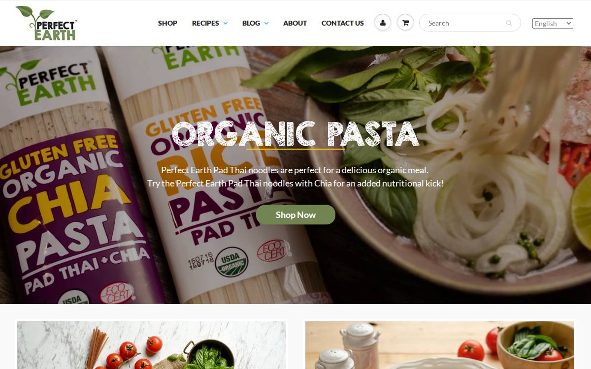 Perfectearthfoods website preview