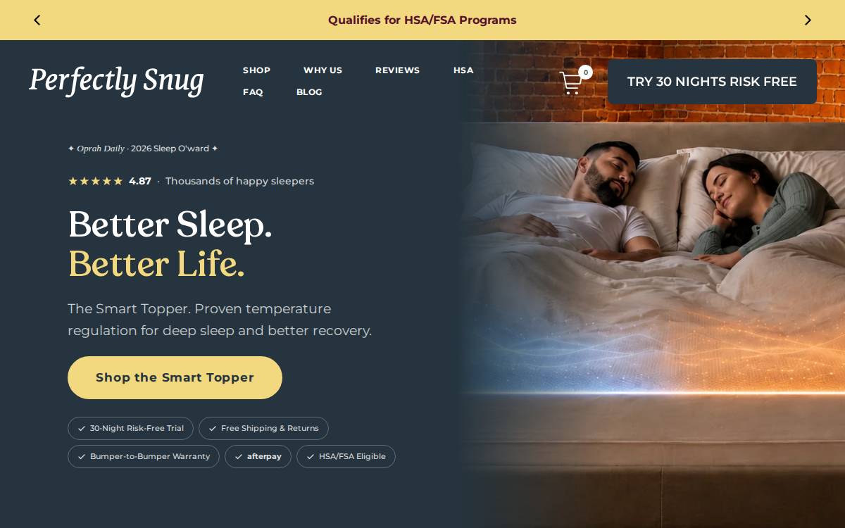 Perfectly Snug website preview