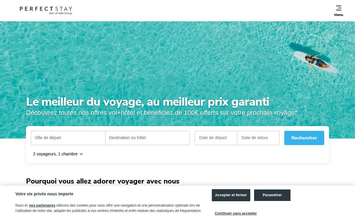 PerfectStay website preview