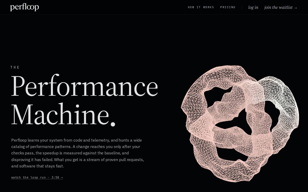 Perfloop website preview