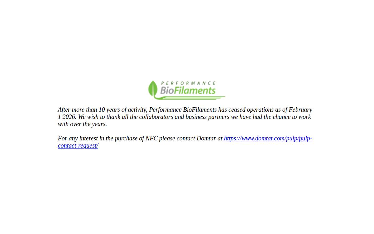 Performance BioFilaments website preview