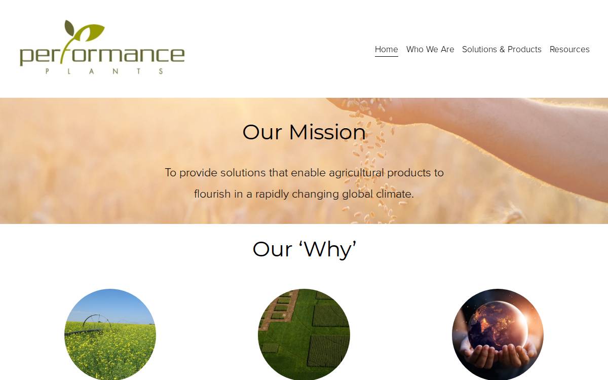 Performance Plants Inc. website preview