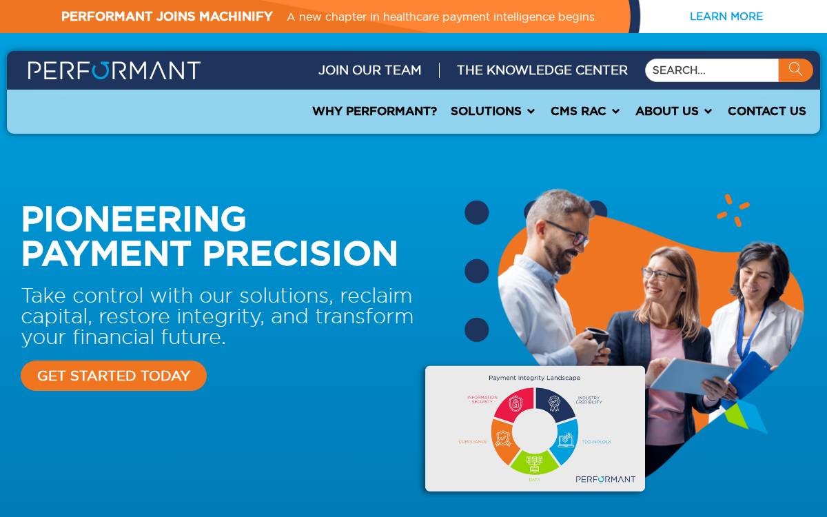 Performant Healthcare website preview