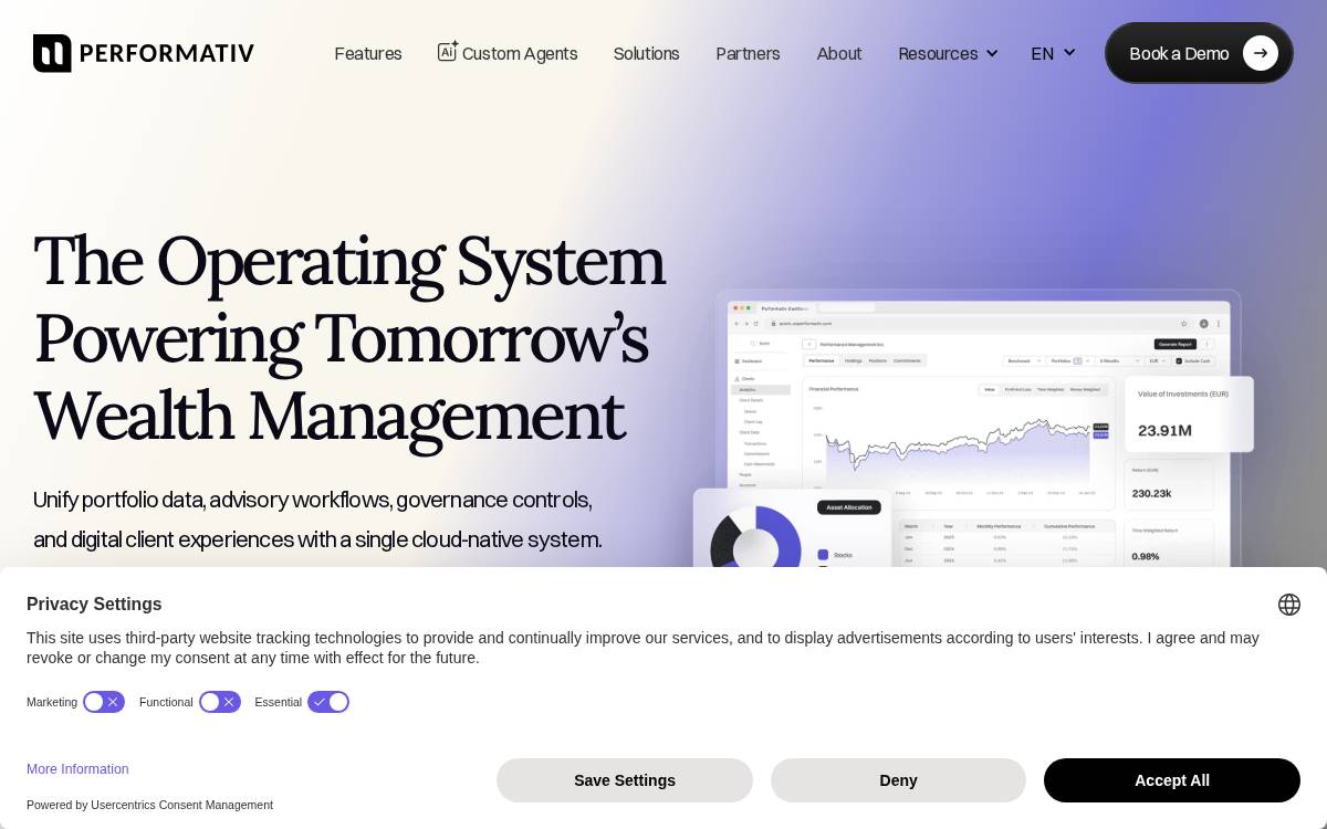 Performativ website preview