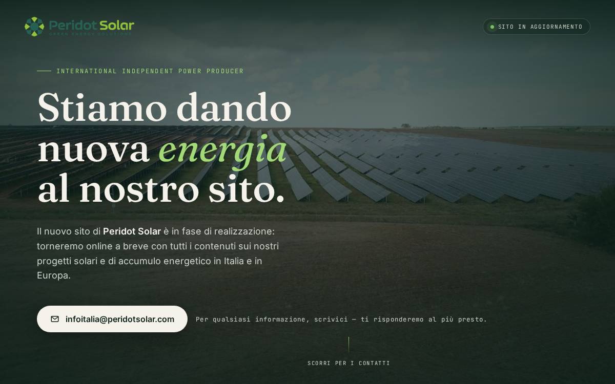 Peridot Solar website preview