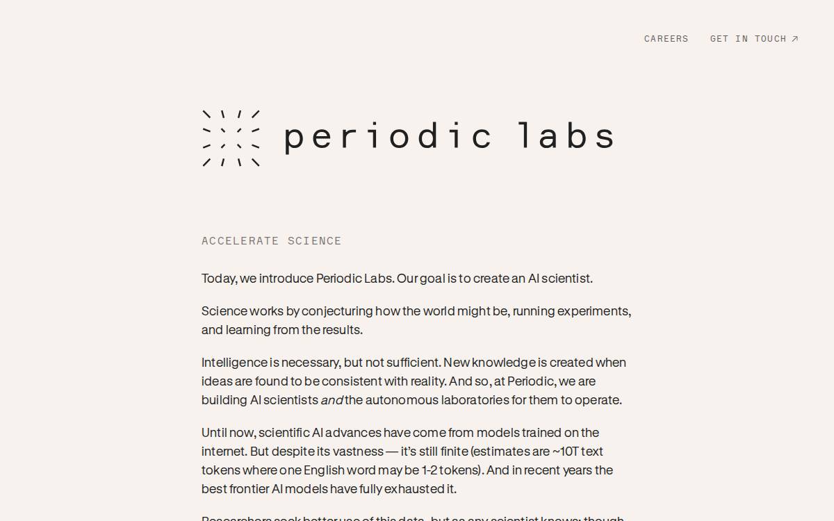 Periodic Labs website preview
