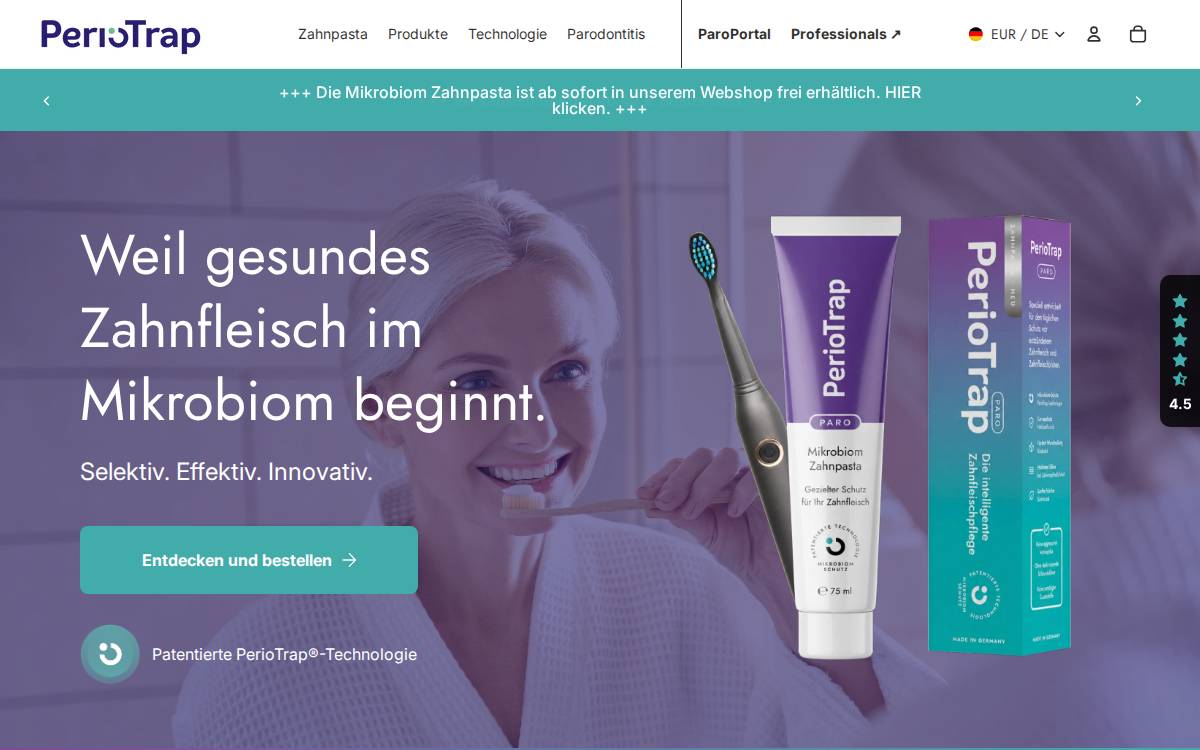 PerioTrap website preview