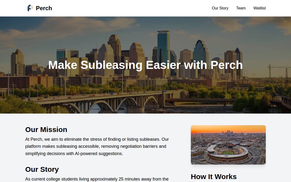 Perks website preview