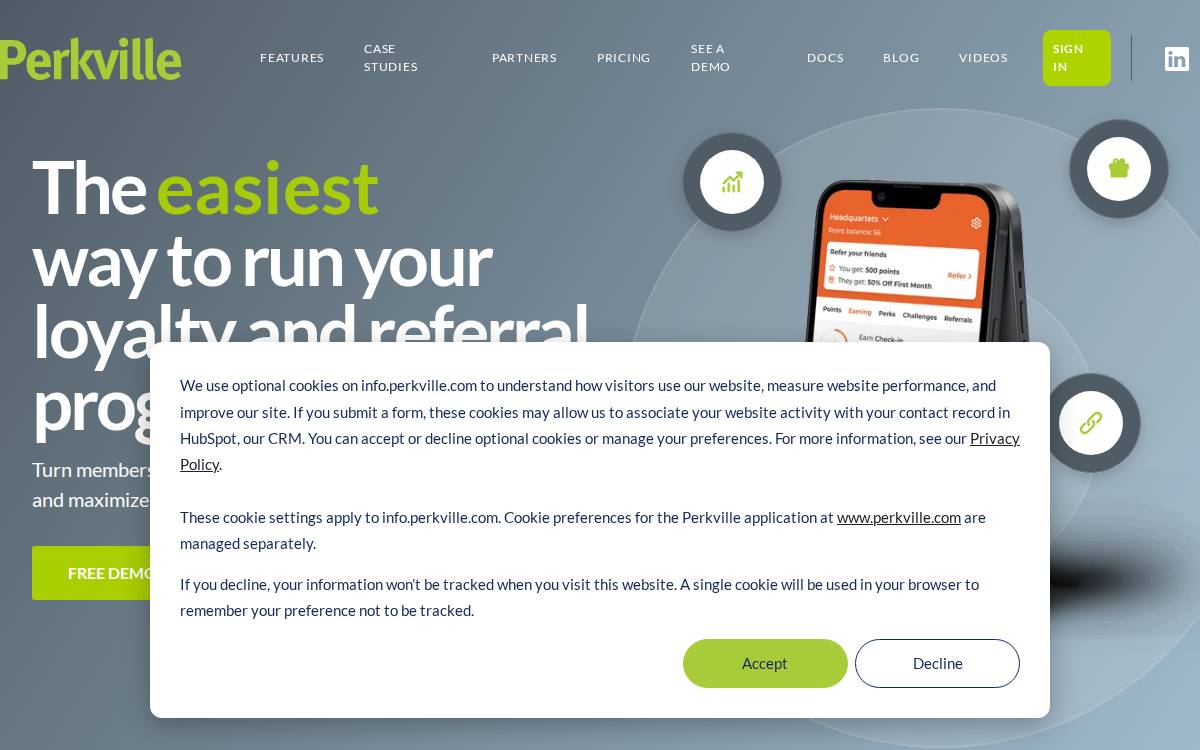 Perkville website preview