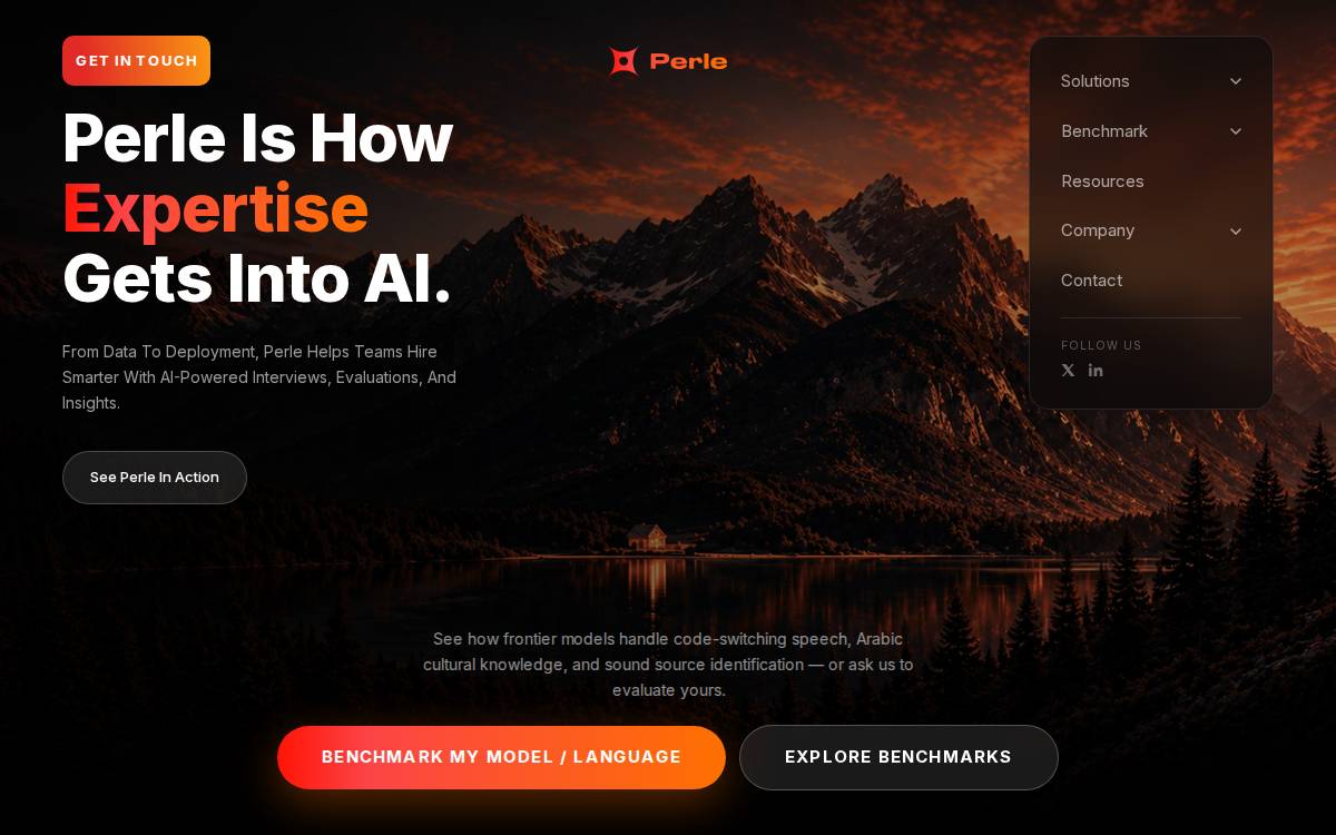 Perle AI website preview