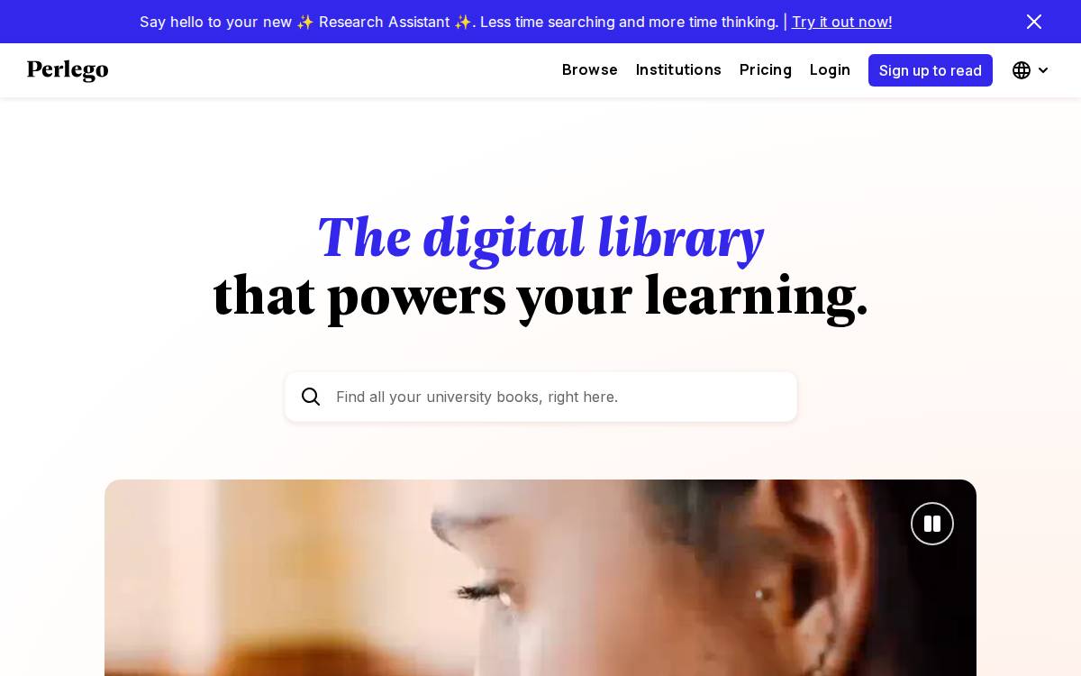 Perlego website preview
