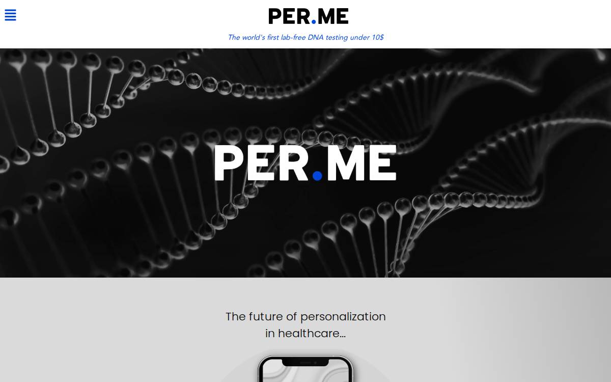 PerMe website preview