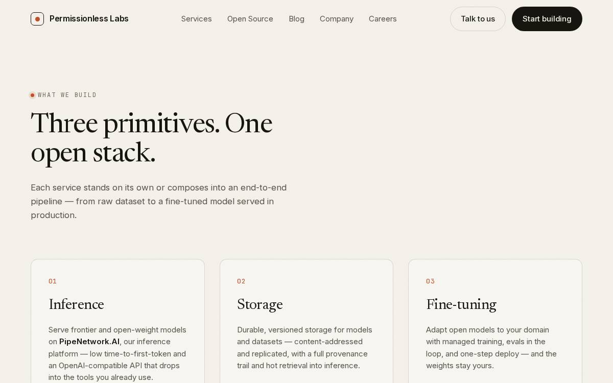 Permissionless Labs website preview