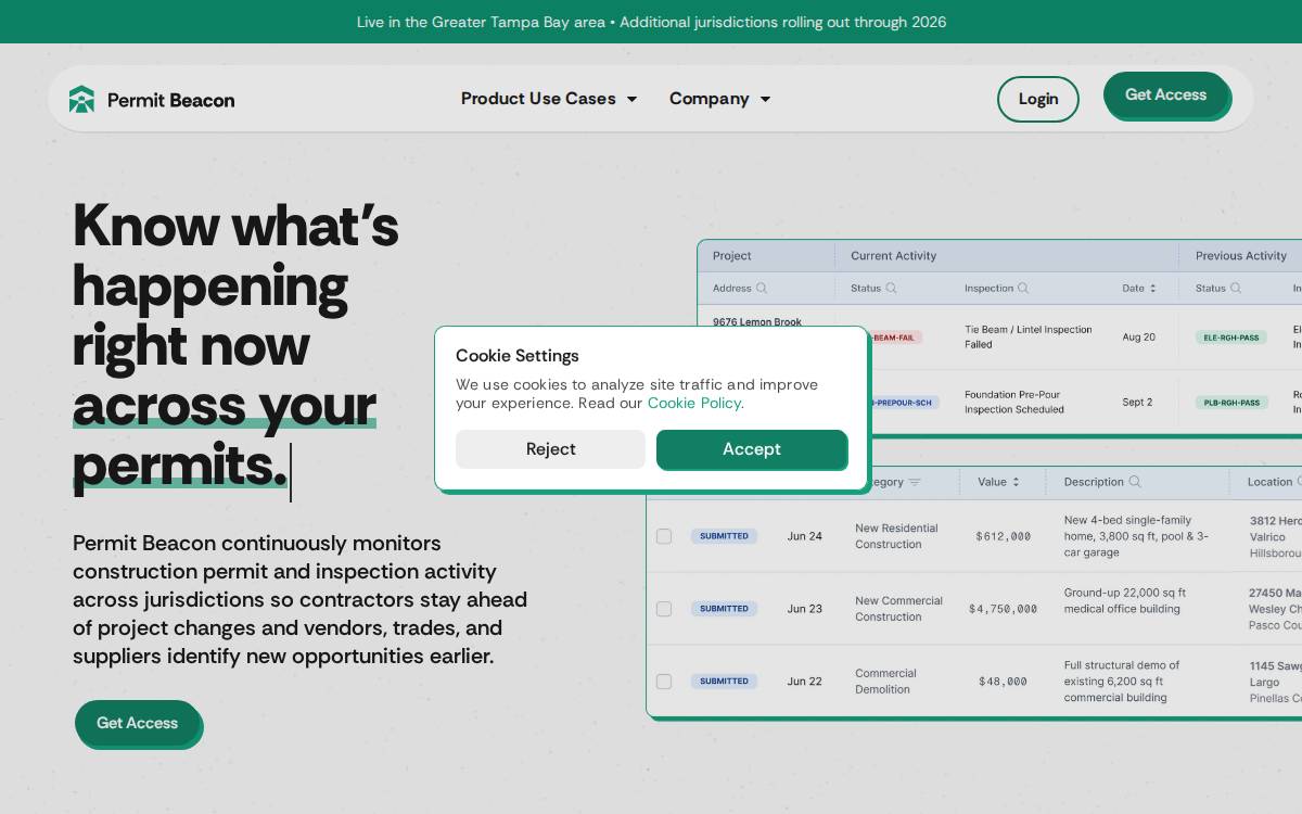 Permit Beacon website preview