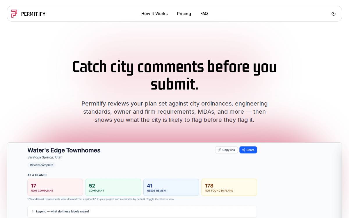 Permitify website preview