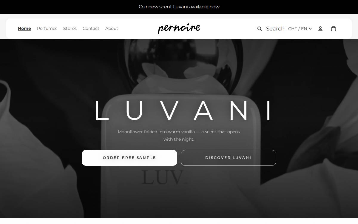 pernoire website preview
