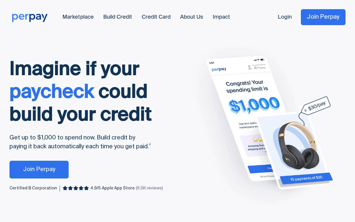 Perpay website preview