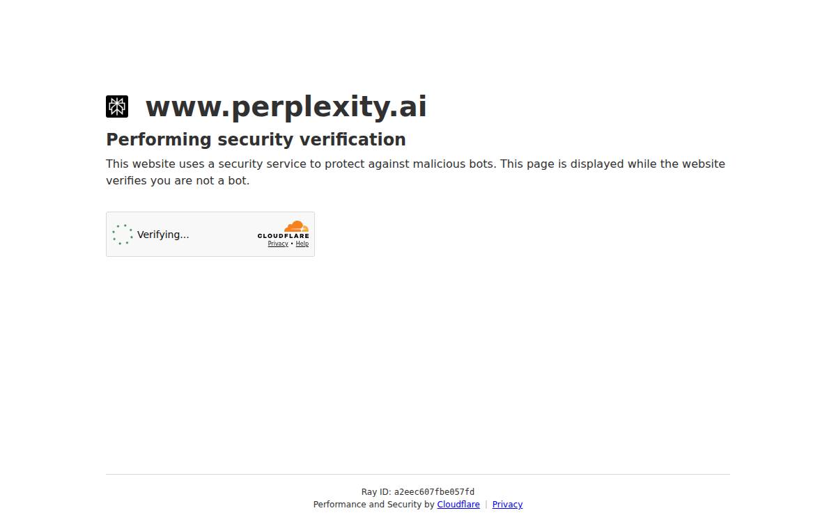 Perplexity website preview
