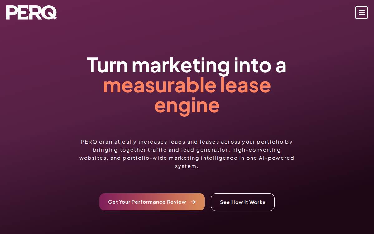 PERQ Software website preview