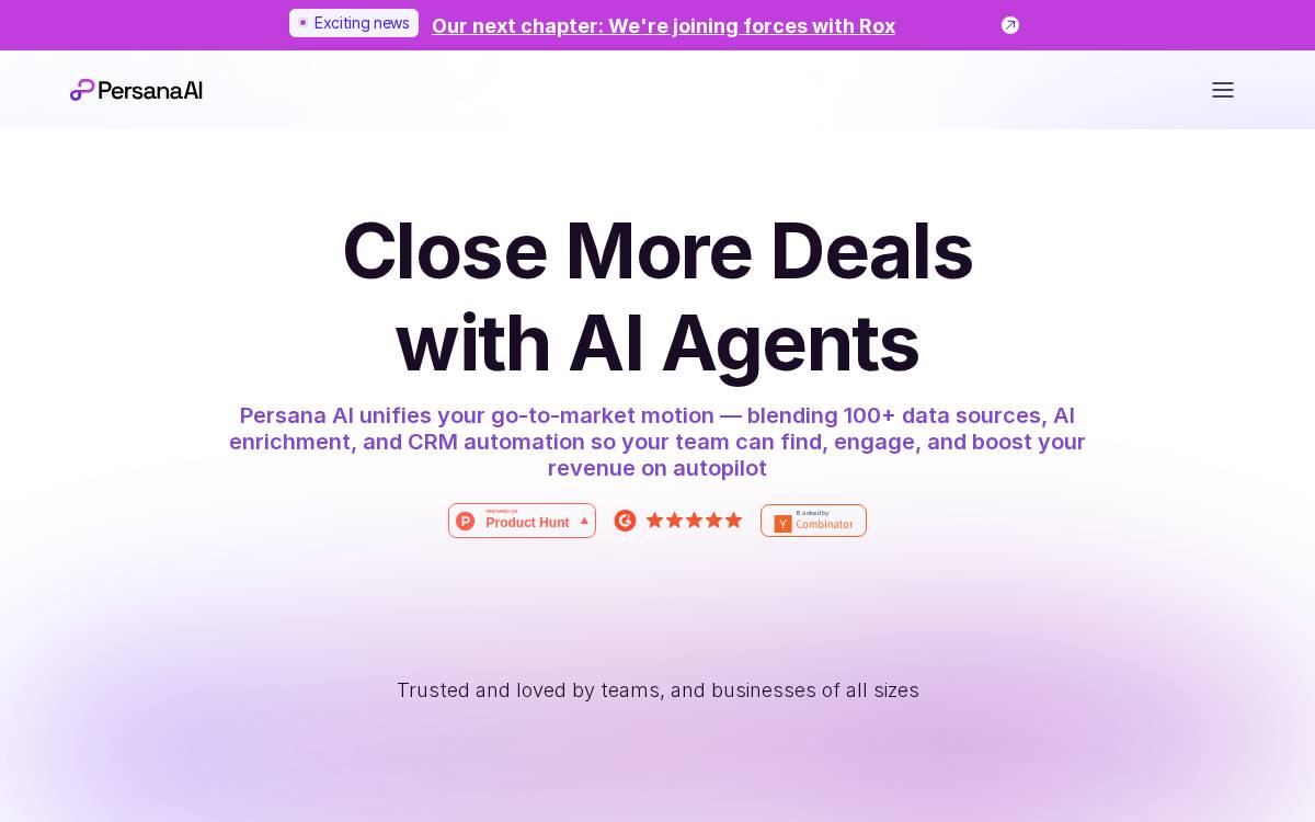 Persana AI website preview