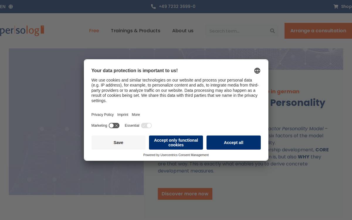 Persolog website preview