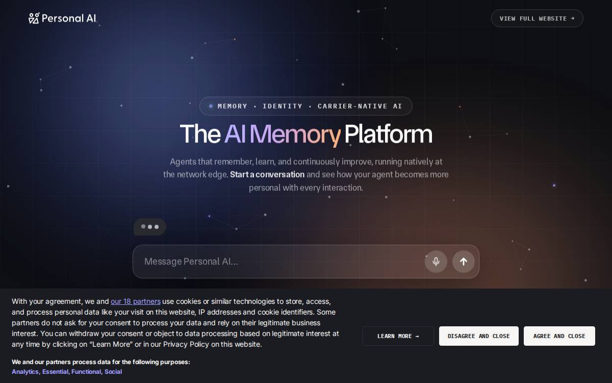 Personal AI website preview