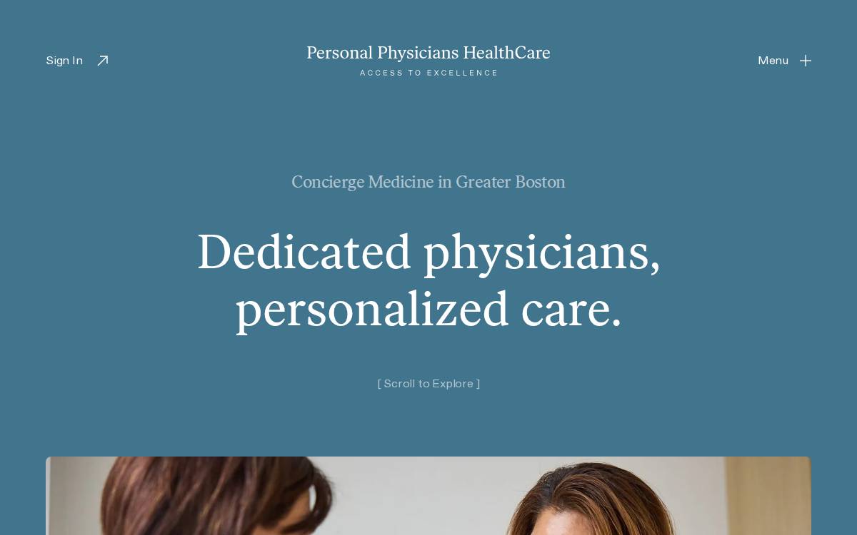 Personal Physicians website preview