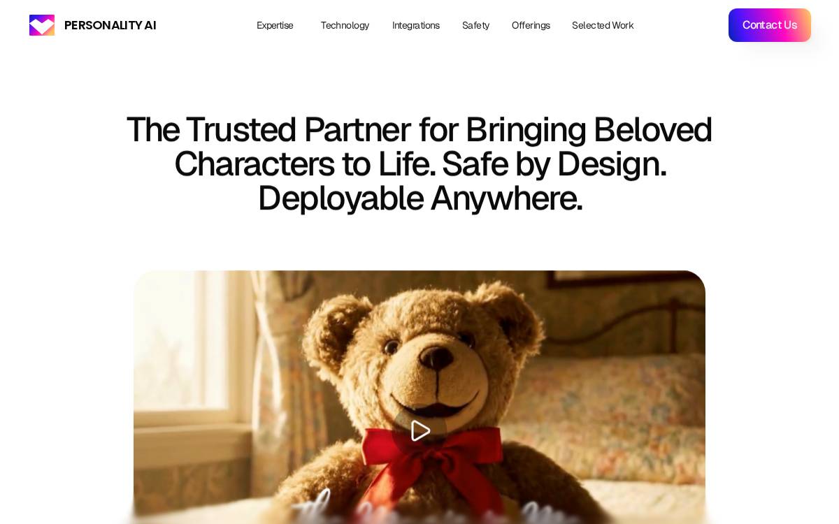 Personality AI website preview