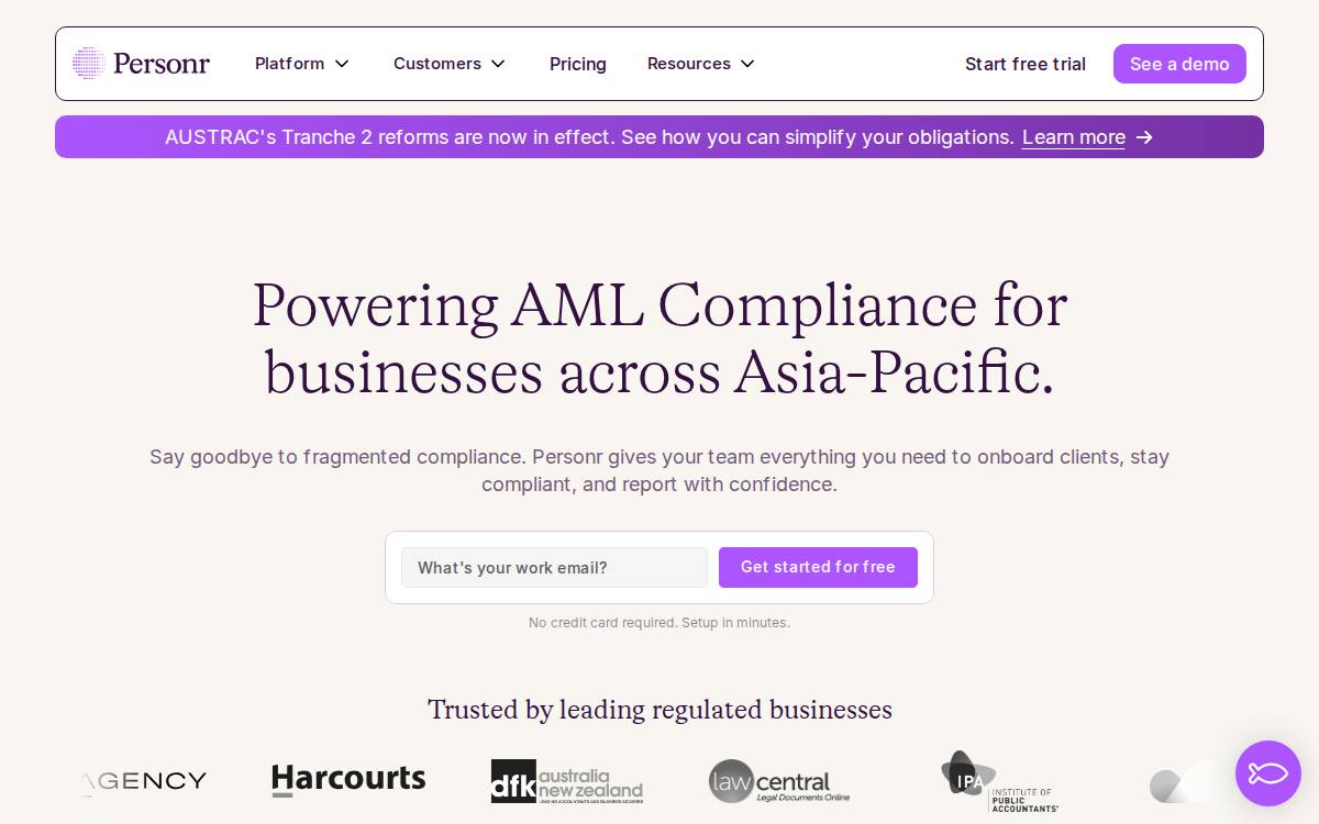 Personr website preview
