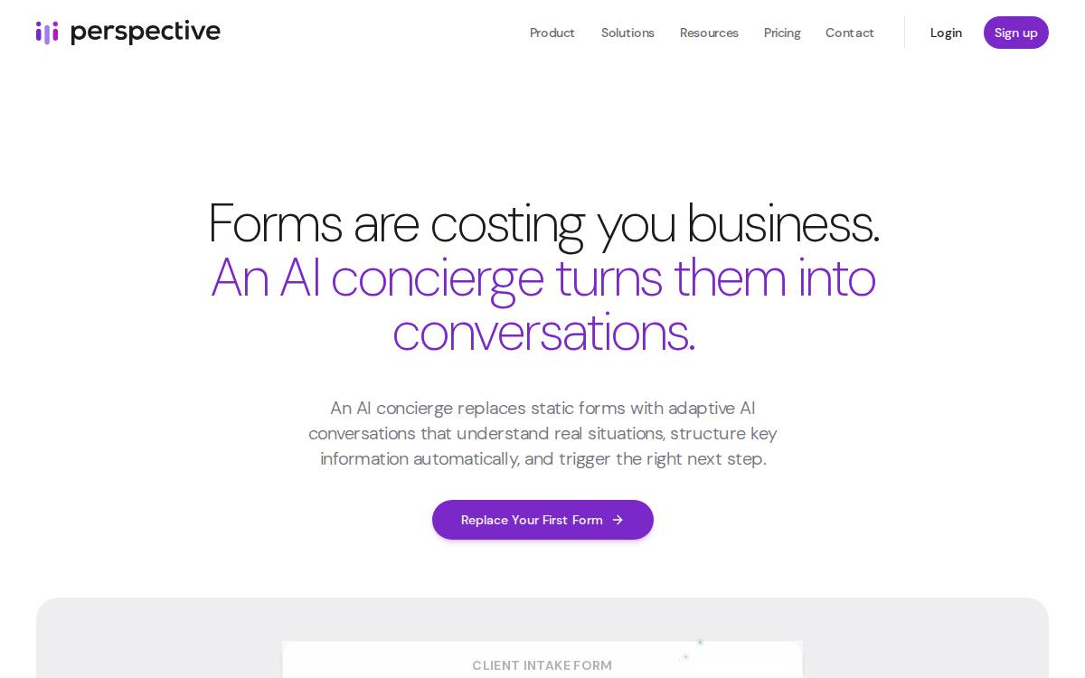 Perspective website preview