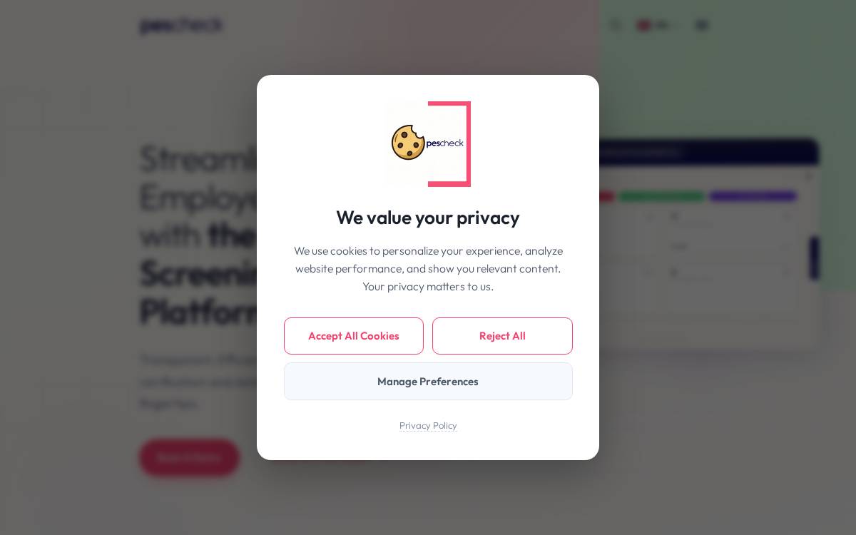 Pescheck website preview