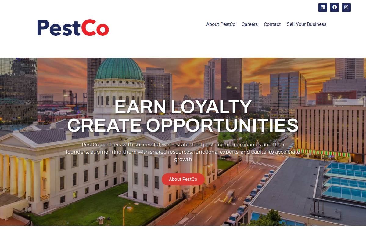 PestCo Holdings, LLC website preview