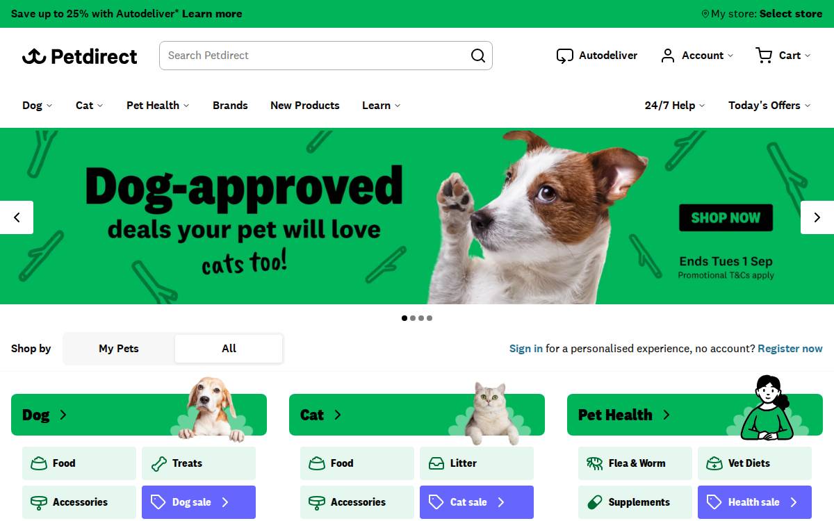 Pet Direct website preview