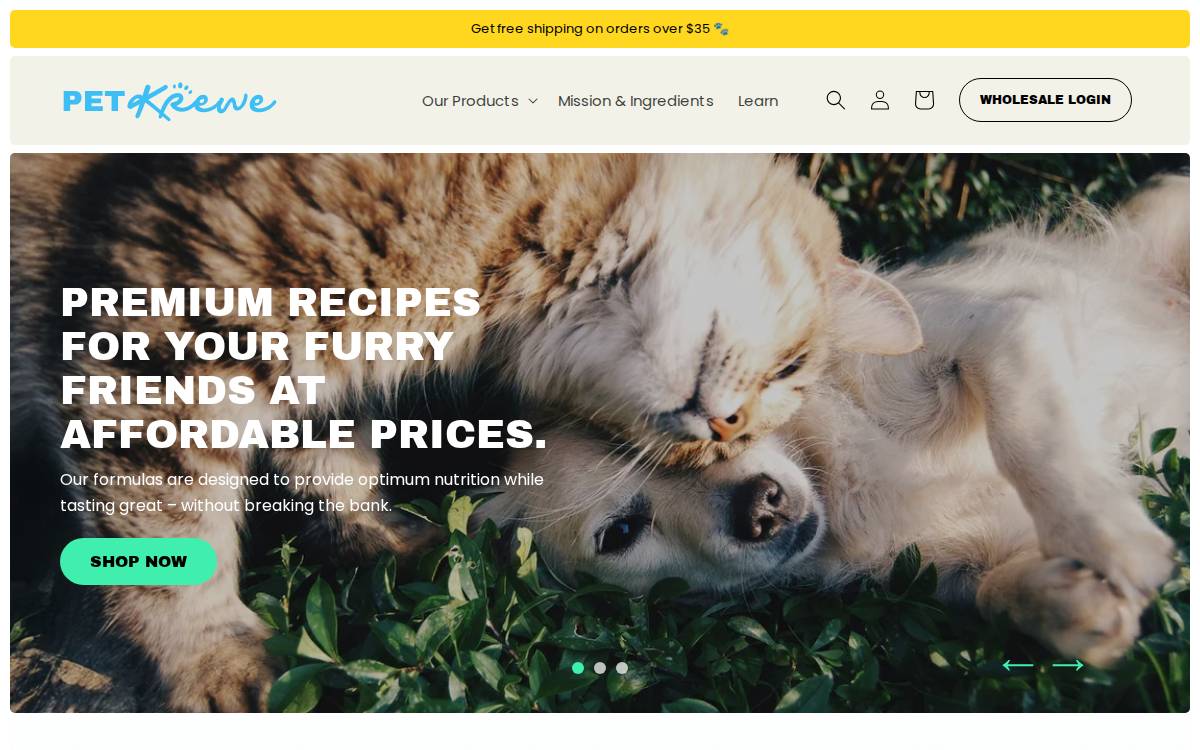 Pet Krewe website preview