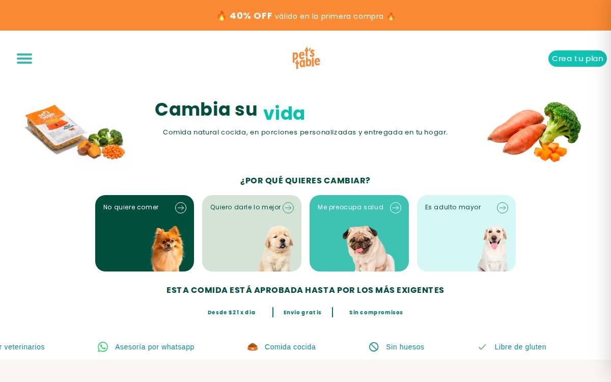 Pet's Table website preview
