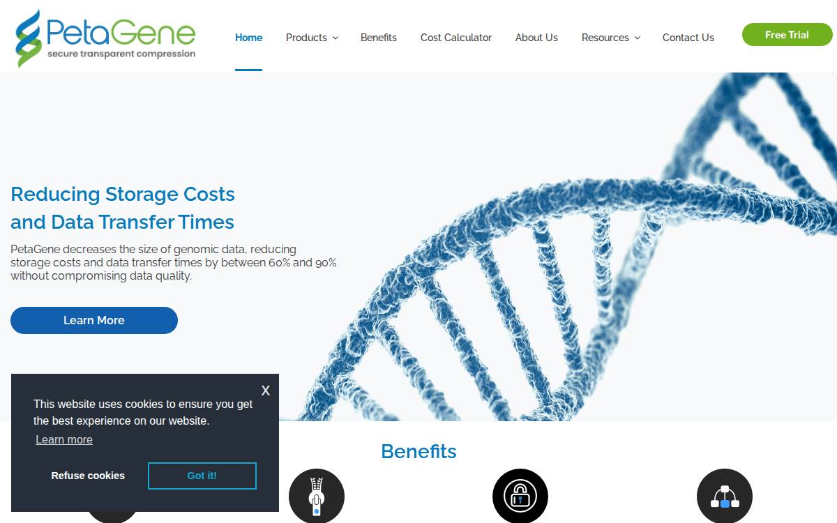 Petagene website preview