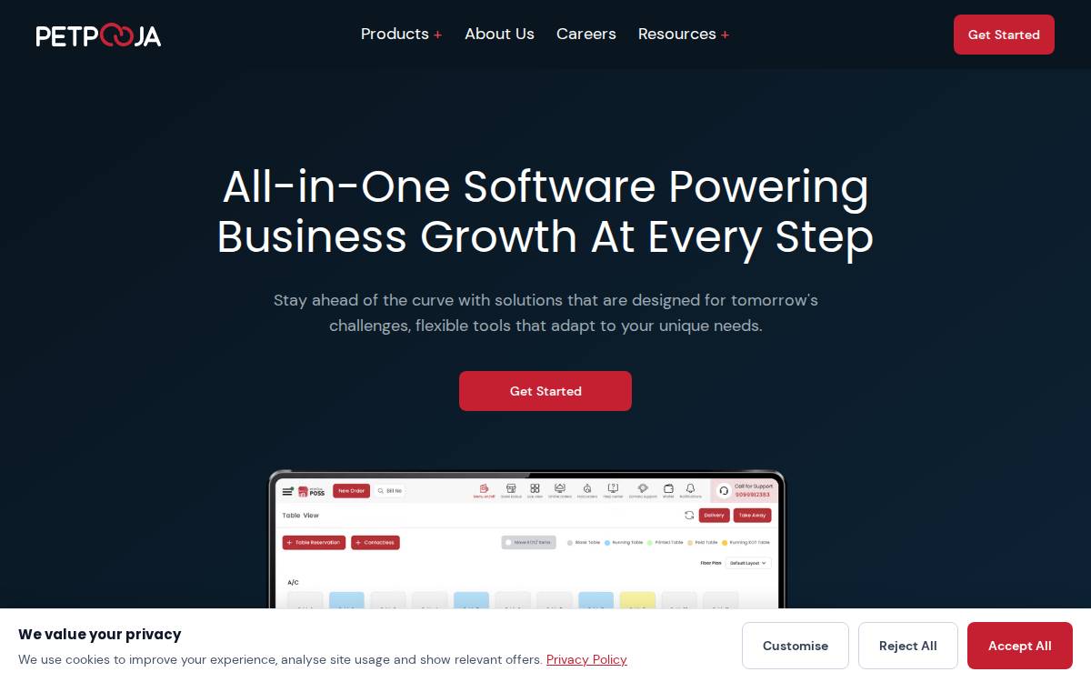 PetPooja website preview