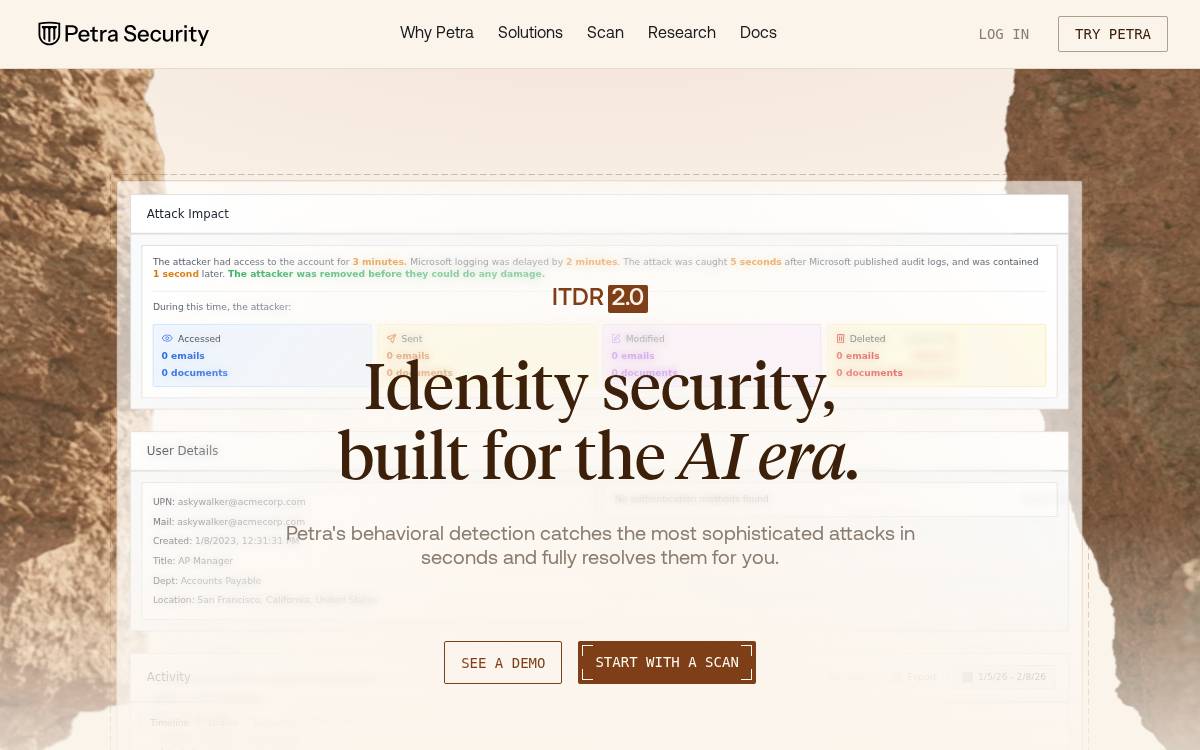 Petra Security website preview