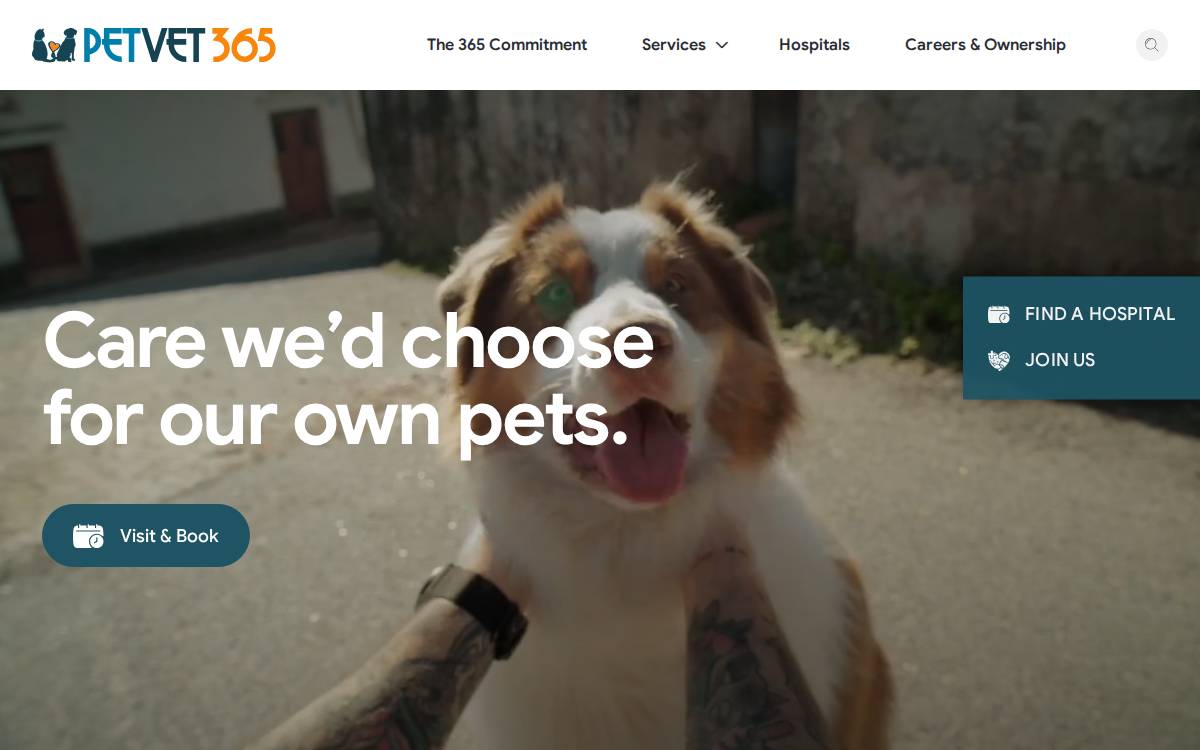 PetVet365 website preview